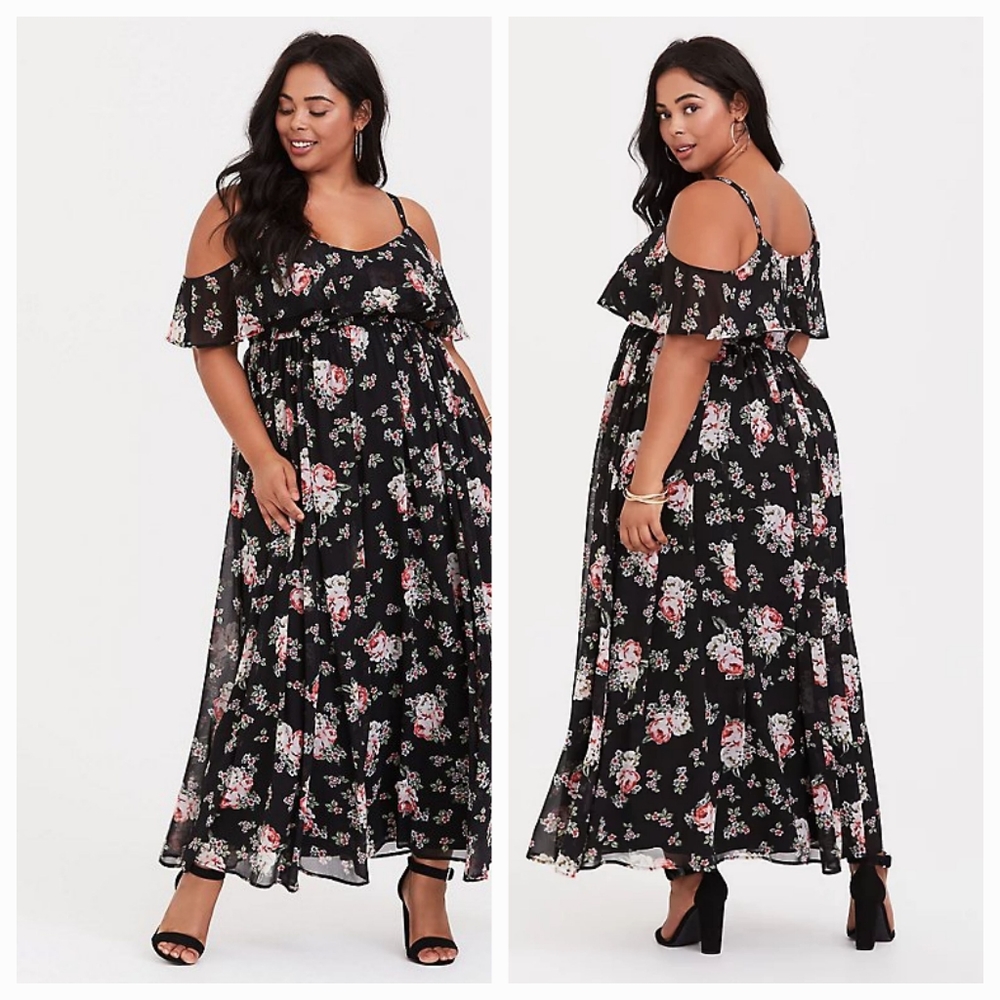 Torrid Cold Shoulder Floral Maxi Dress NWT 6XL